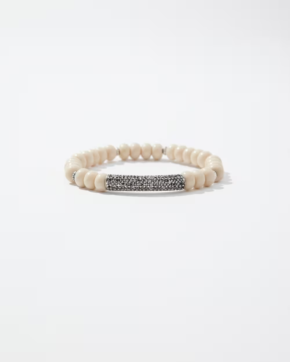 CHICO'S MARBLE STONE PAVE BAR STRETCH BRACELET