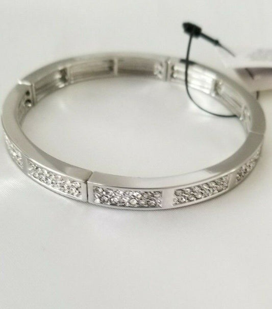 CHICO'S SILVERTONE PAVE STRETCH BANGLE