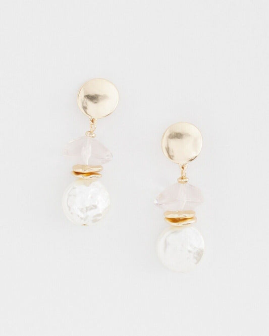 CHICO'S FAUX PEARL DROP EARRINGS