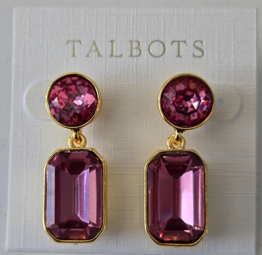 TALBOTS CRYSTAL STONES DROP EARRINGS