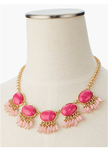 TALBOTS Cabochon & Teardrop Bib Necklace