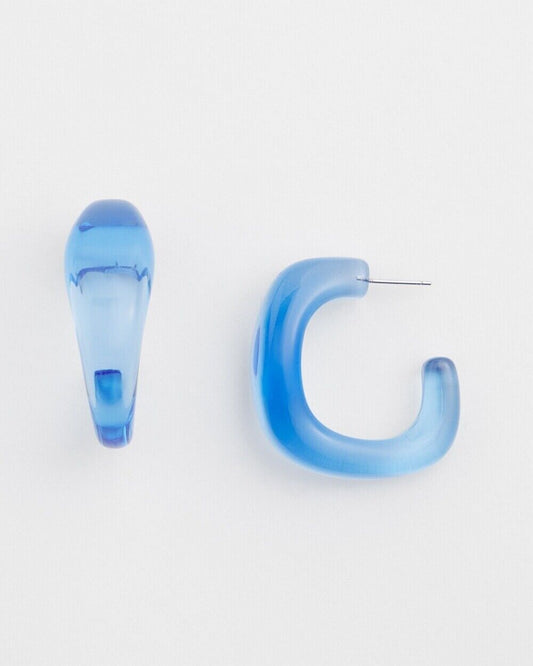 CHICO'S NO DROOP BLUE LUCITE EARRINGS