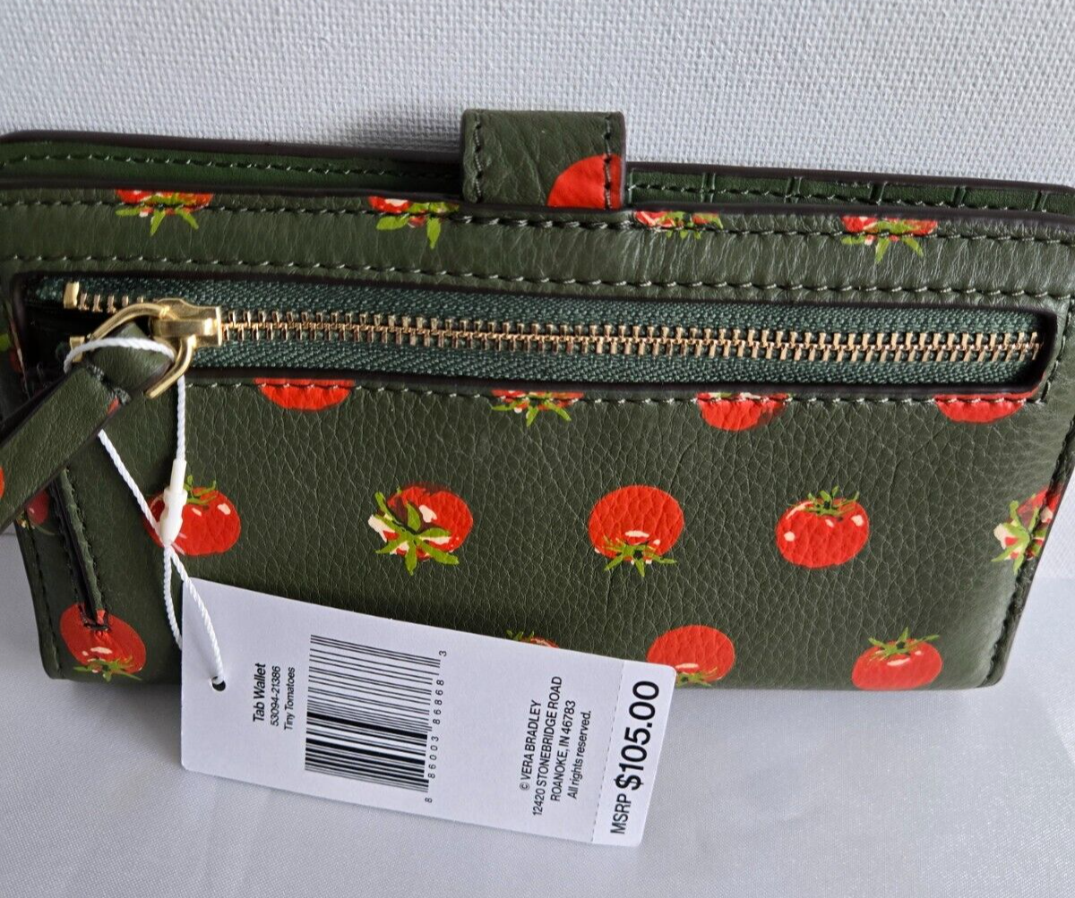 Vera Bradley Tab Wallet, Tiny tomatoes in Leather