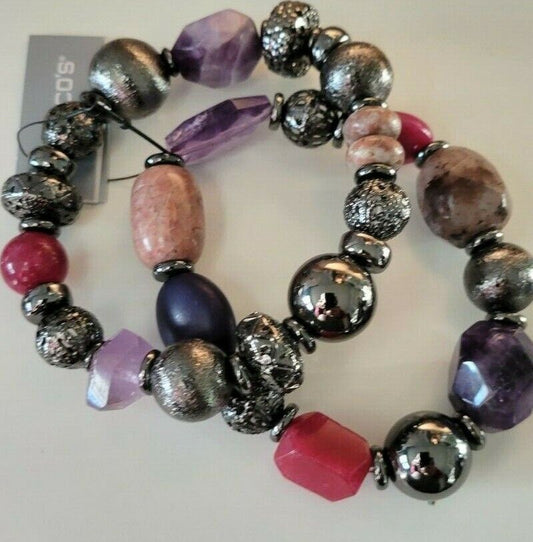 CHICO'S MULTOCOLOR STRETCH BRACELET SET