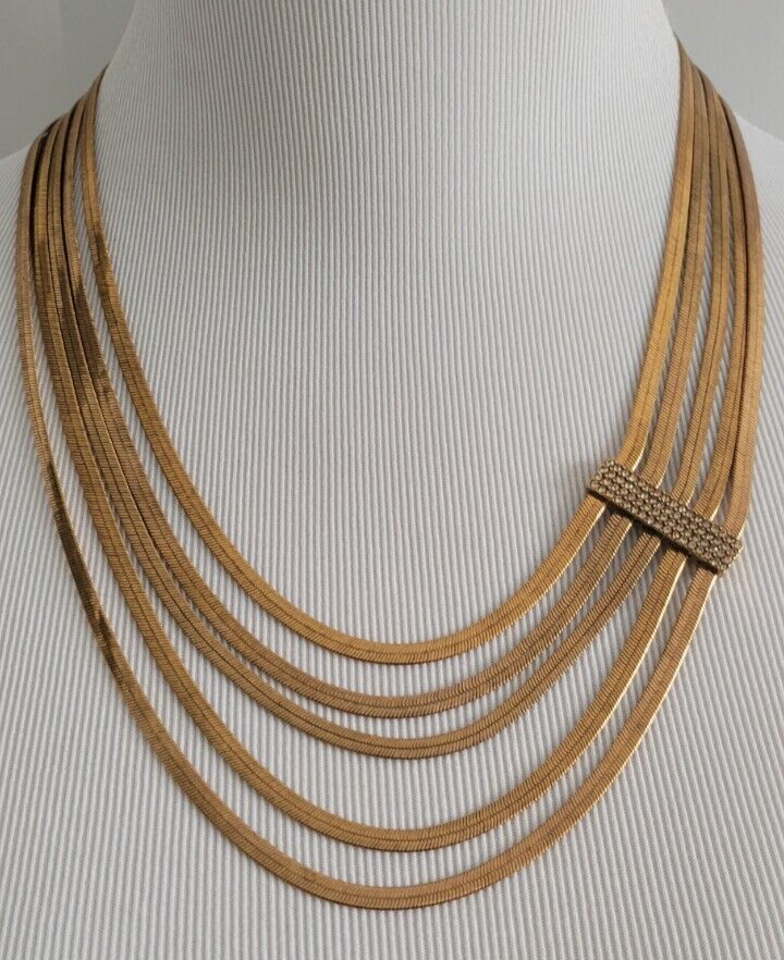 CHICO'S GOLDTONE MULTISTRAND CHAIN NECKLACE