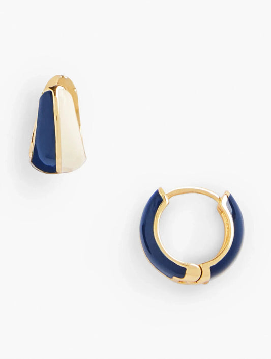 TALBOTS ENAMEL HUGGIE HOOP EARRINGS