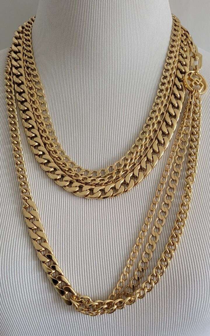 CHICO'S CHAIN LINK MULTI STRAND NECKLACE