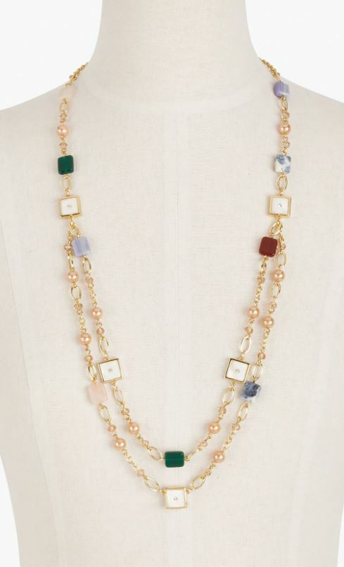 TALBOTS SQUARE STONE NECKLACE