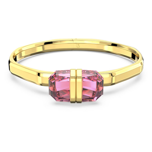 Swarovski Lucent bangle Magnetic closure, Pink, Gold-tone plated