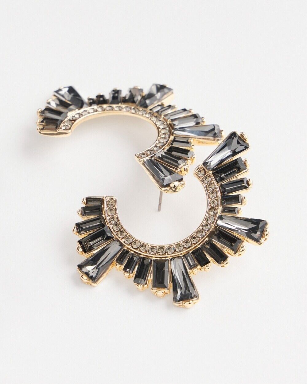 CHICO'S NO DROOP FRONT TO BACK EMBELLISHED EARRINGS