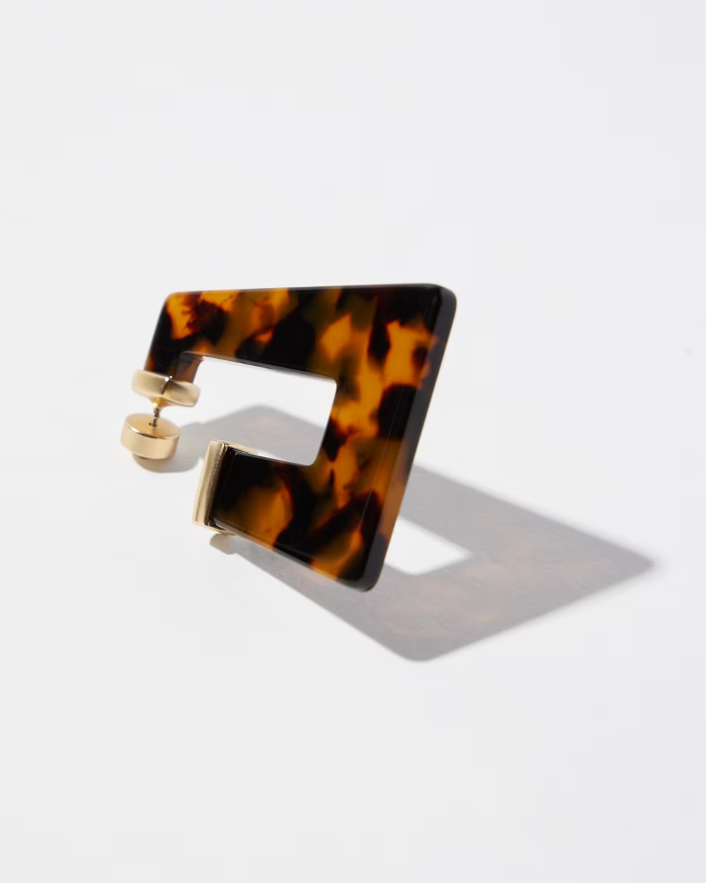 CHICO'S TORT RECTANGLE HOOPS EARRINGS