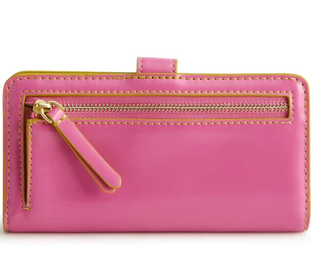Vera Bradley Tab Patent faux leather Wallet, Ibis Rose
