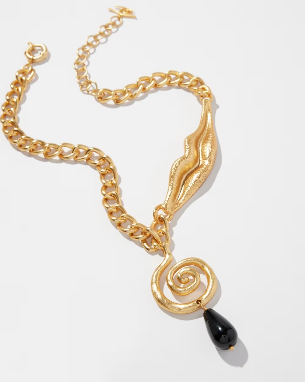 CHICO'S ONYX SWIRL Y- NECKLACE