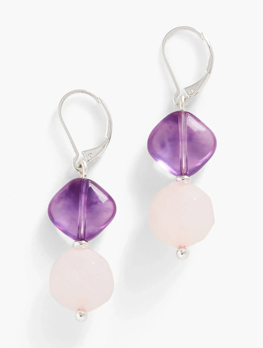 TALBOTS SOFT STONES LINEAR DROP EARRINGS
