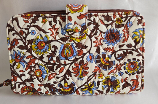 Vera Bradley Large Tab Wallet, Marrakesh Vines Cream