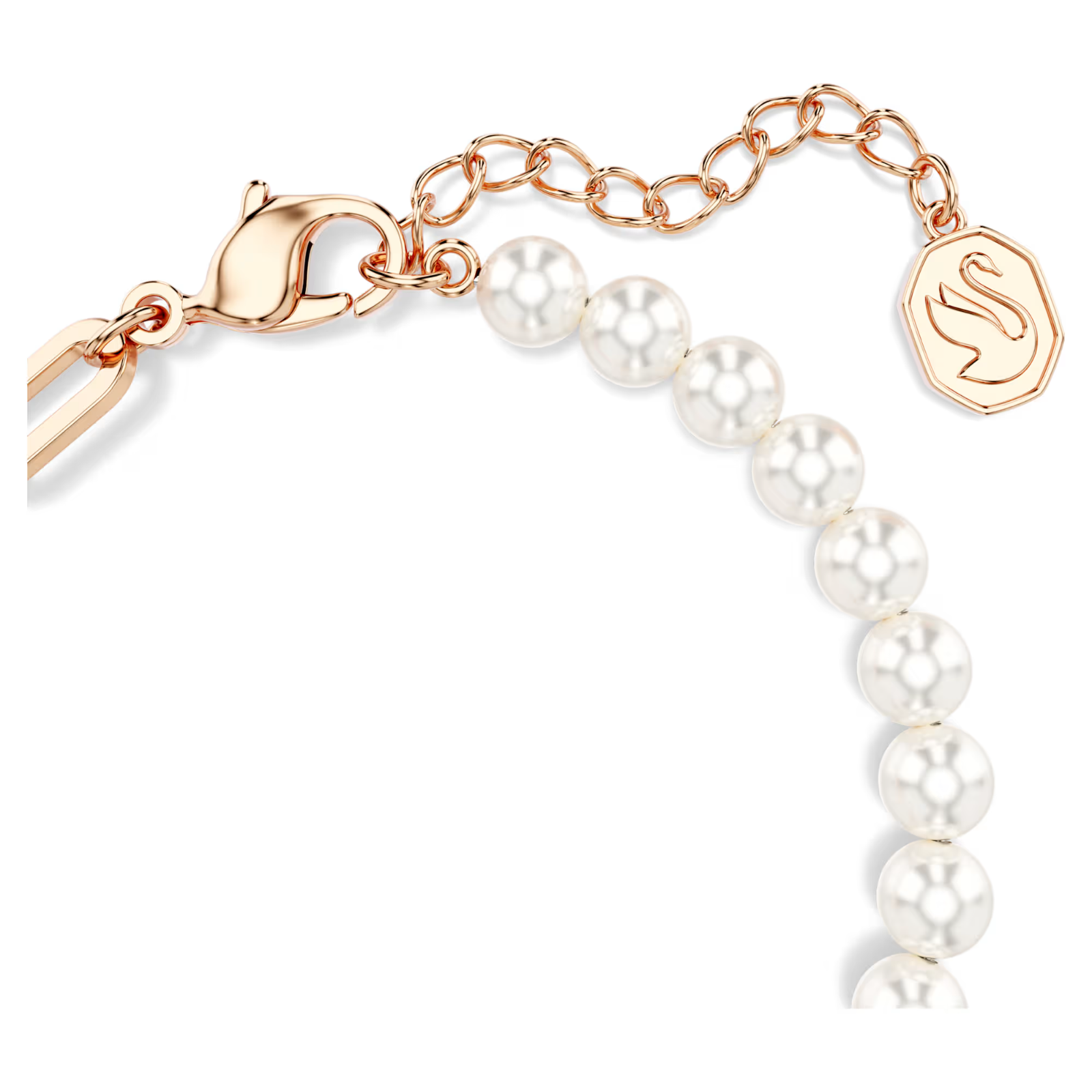 Swarovski Teddy bracelet Crystal pearl, Bear, Pink, Rose gold-tone plated