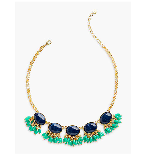 TALBOTS Cabochon & Teardrop Bib Necklace