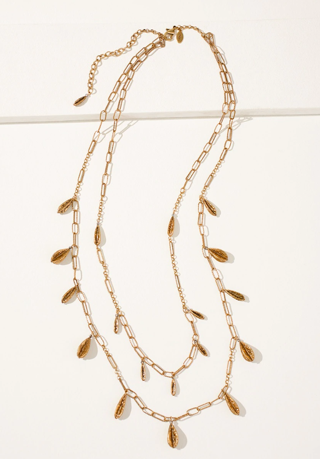CHICO'S LONG DOUBLE STRAND NECKLACE
