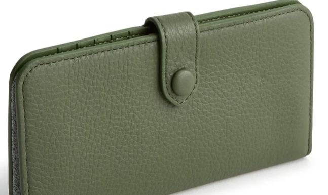 Vera Bradley Tab Wallet, Bronze Green in Leather