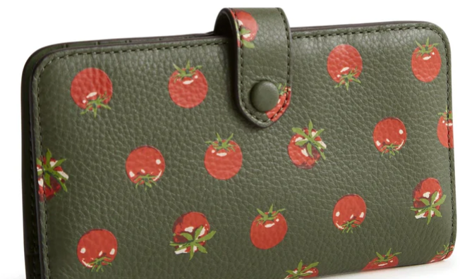 Vera Bradley Tab Wallet, Tiny tomatoes in Leather