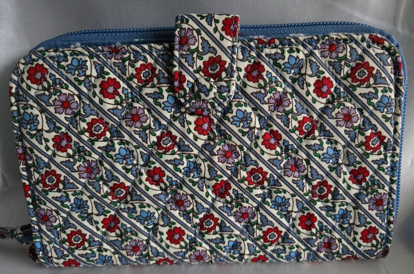 Vera Bradley Large Tab Wallet, Bias Mini Vines Ribbons in Cotton Gabardine