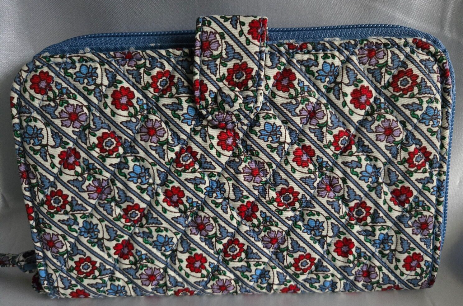 Vera Bradley Large Tab Wallet, Bias Mini Vines Ribbons in Cotton Gabardine