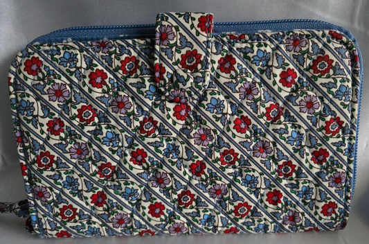 Vera Bradley Large Tab Wallet, Bias Mini Vines Ribbons in Cotton Gabardine
