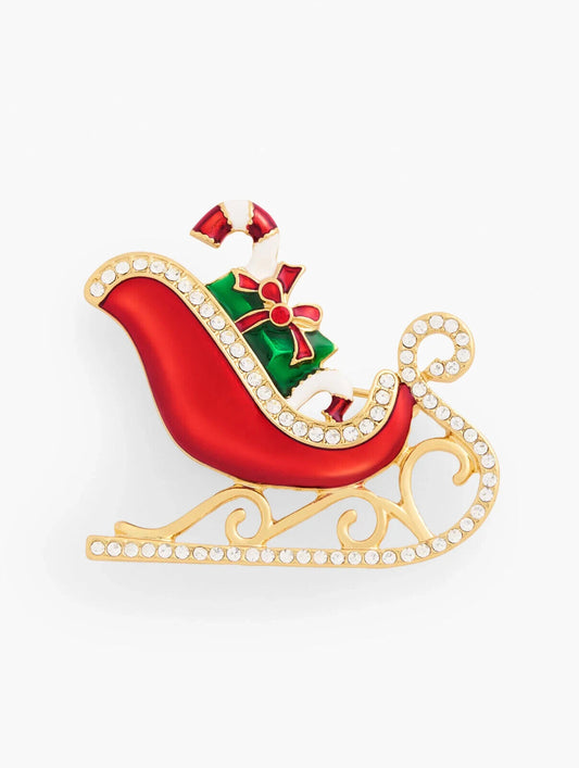 TALBOTS HOLIDAY SLEIGH BROOCH