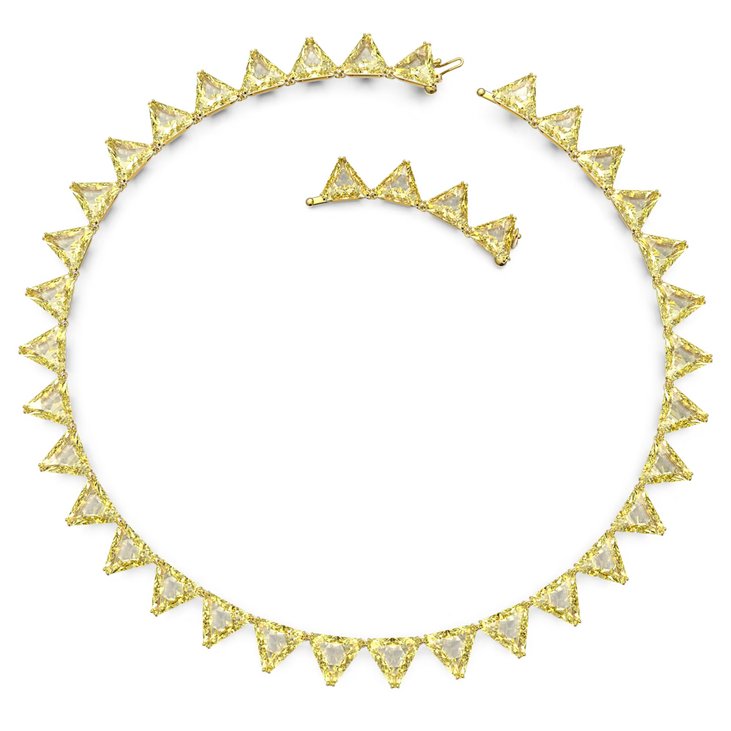 SWAROVSKI Ortyx necklace Triangle cut, Yellow, Gold-tone plated