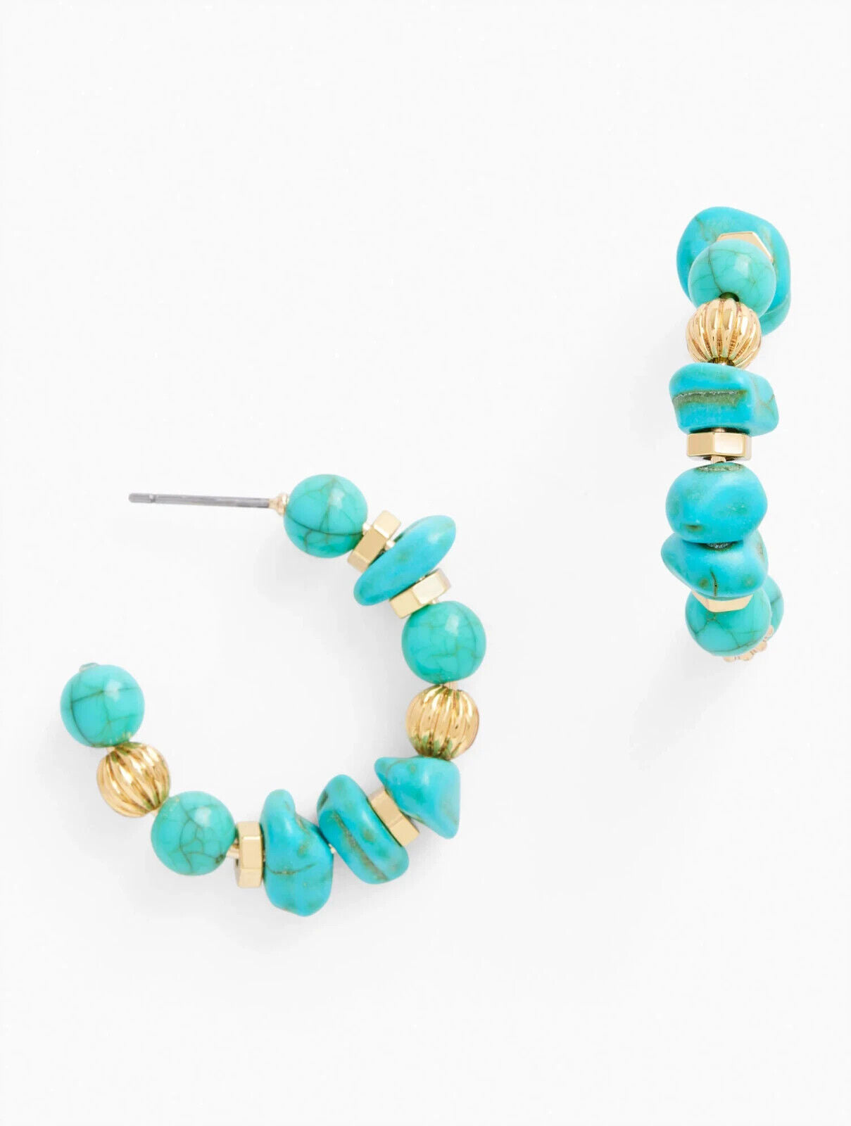 TALBOTS TURQUOISE BLUE HOOP EARRINGS