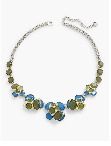 TALBOTS Faceted Stone Cluster Necklace