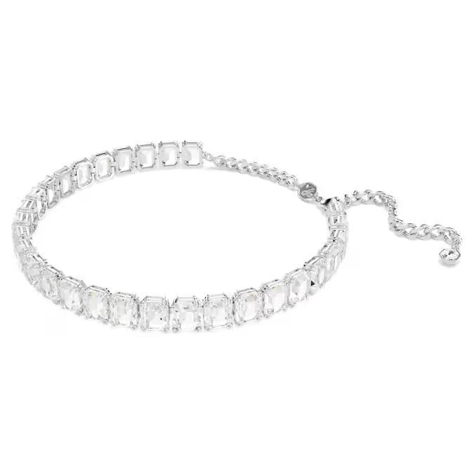 Swarovski Millenia choker Octagon cut, White, Rhodium plated