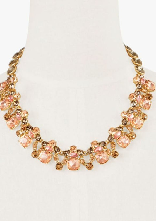 TALBOTS CHAMPAGNE CRYSTAL STATEMENT NECKLACE