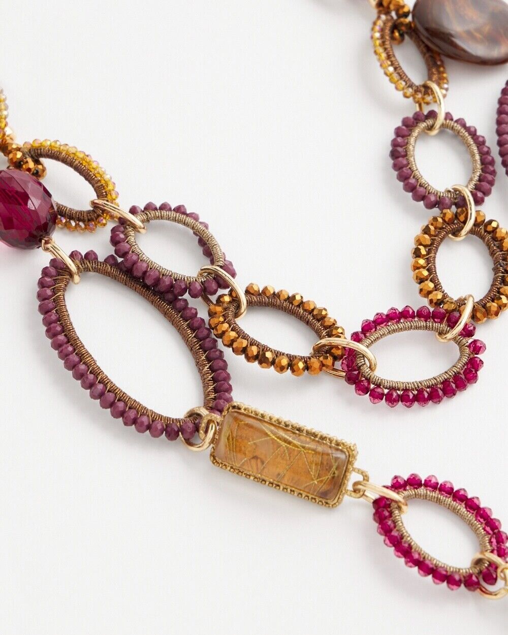 CHICO'S DOUBLE STRAND RED BEAD NECKLACE