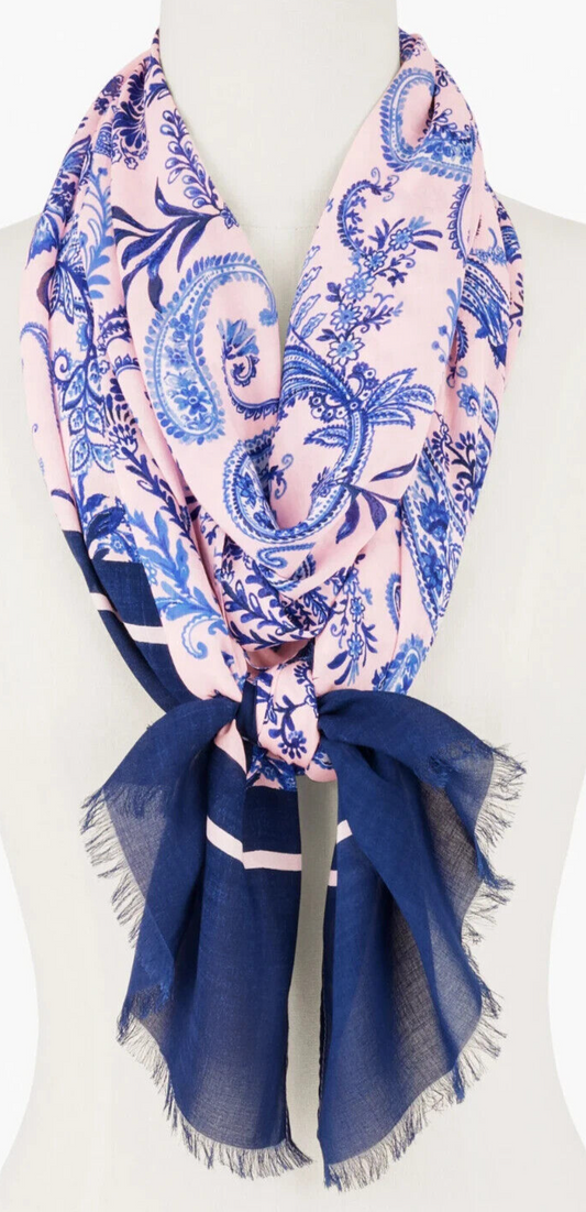 TALBOTS PICNIC PAISLEY FLORAL OBLONG SCARF