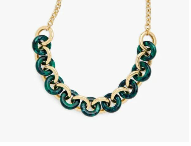 TALBOTS MARBLED RESIN SHORT LINKS NECKLACE