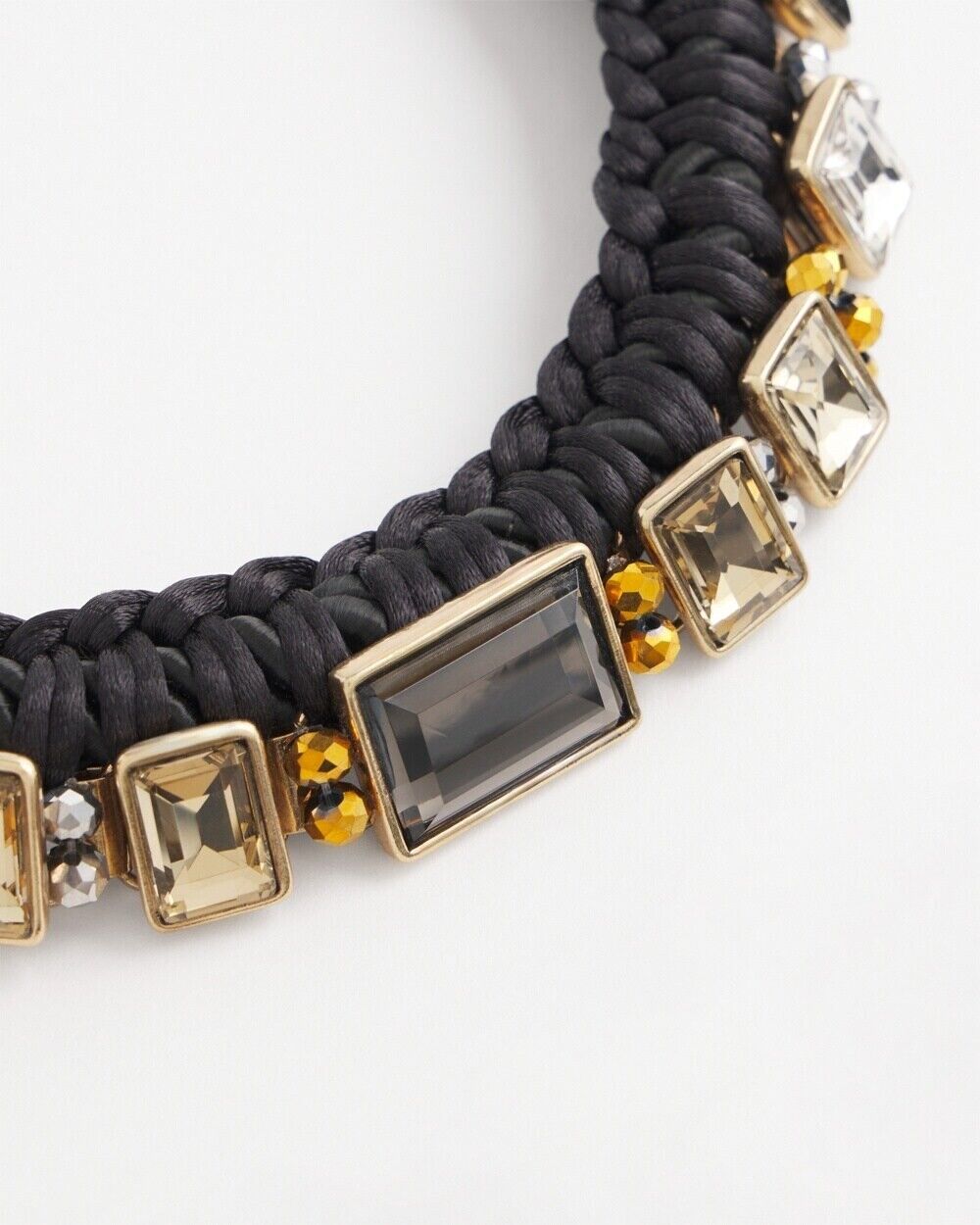 CHICO'S EMBELLISHED BRAIDED COLLAR NECKLACE