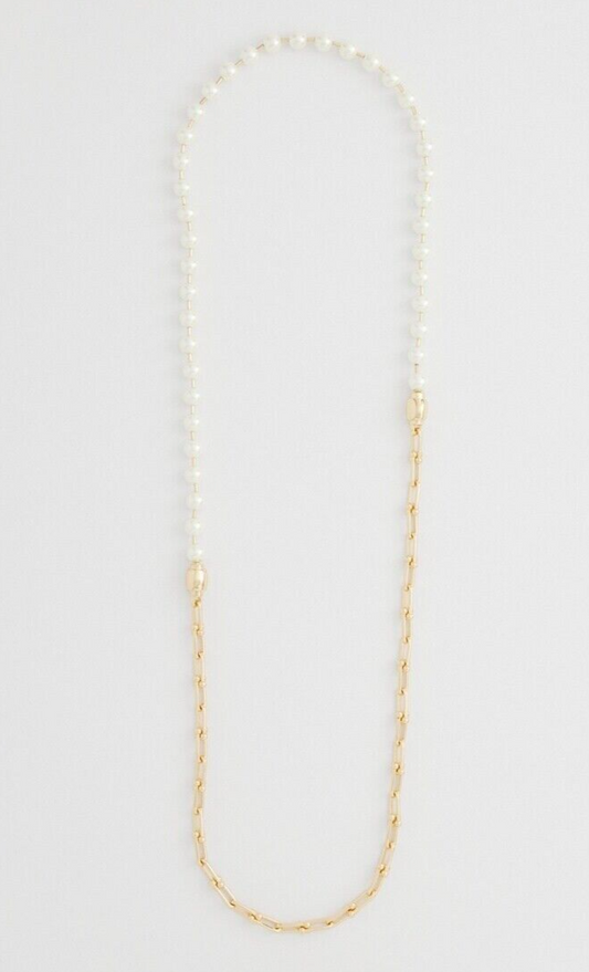 CHICO'S MAGNETICMIX FAUX PEARL LINKS NECKLACE