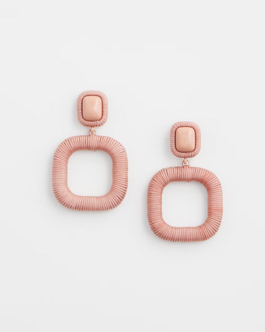 CHICO'S PINK SQUARE HOOPS EARRINGS