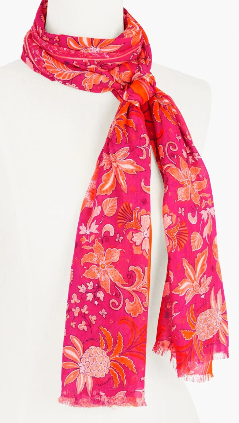 TALBOTS WHIMSICAL FLORAL OBLONG SCARF