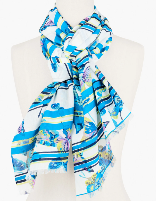 TALBOTS EXQUISITE BUTTERFLIES OBLONG SCARF