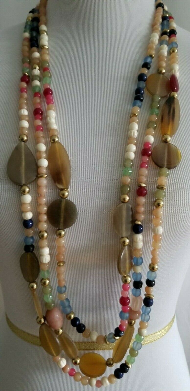 CHICO' S MULTI-COLORED MIXED-BEAD MULTI-STRAND NECKLACE
