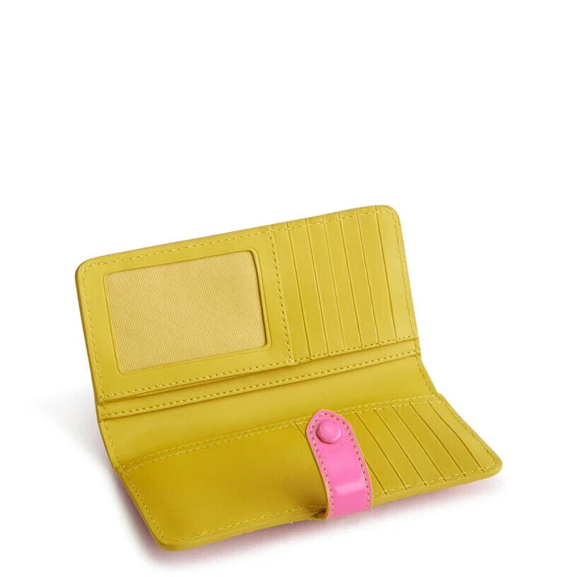 Vera Bradley Tab Patent faux leather Wallet, Ibis Rose