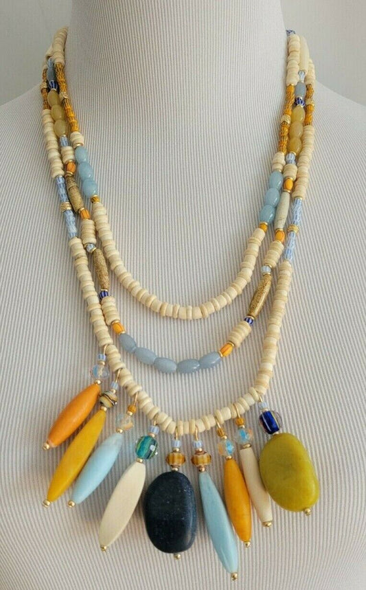 CHICO'S MULTICOLORED MULTISTRAND NECKLACE
