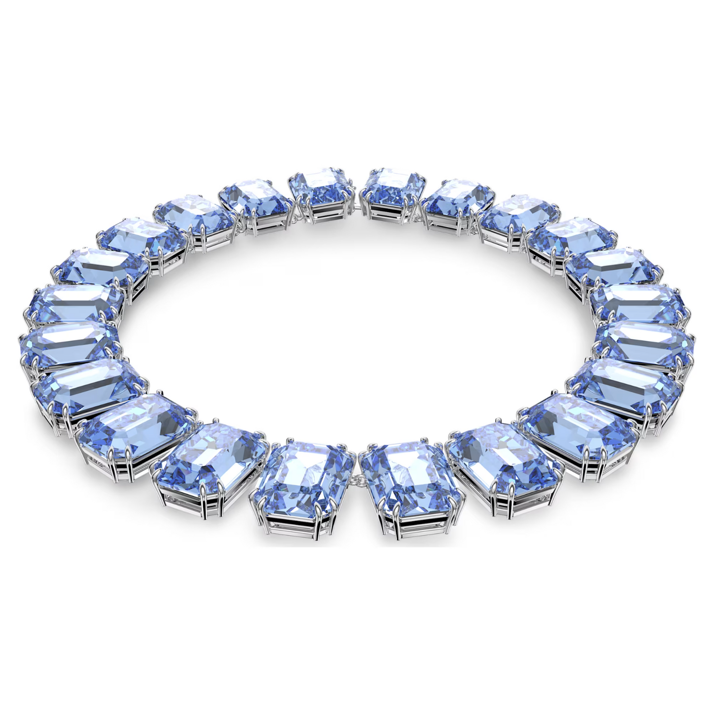 Swarovski Millenia necklace Oversized crystals, Octagon cut, Blue, Rhodium plate