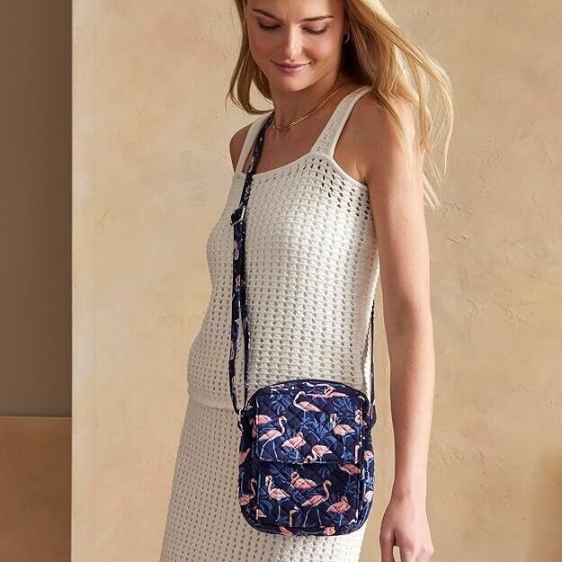Vera Bradley Small Crossbody Purse, Flamingo