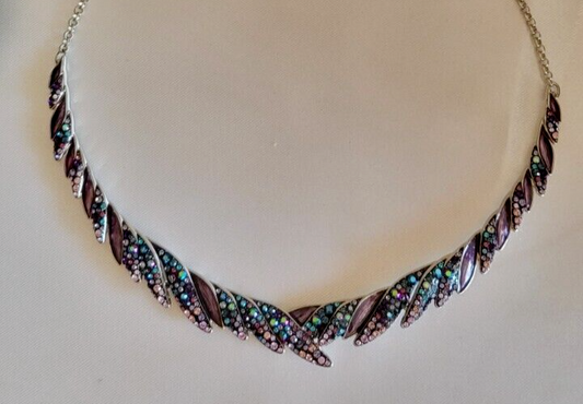 Swarovski Crystal Collar Necklace, Rhodium Plated