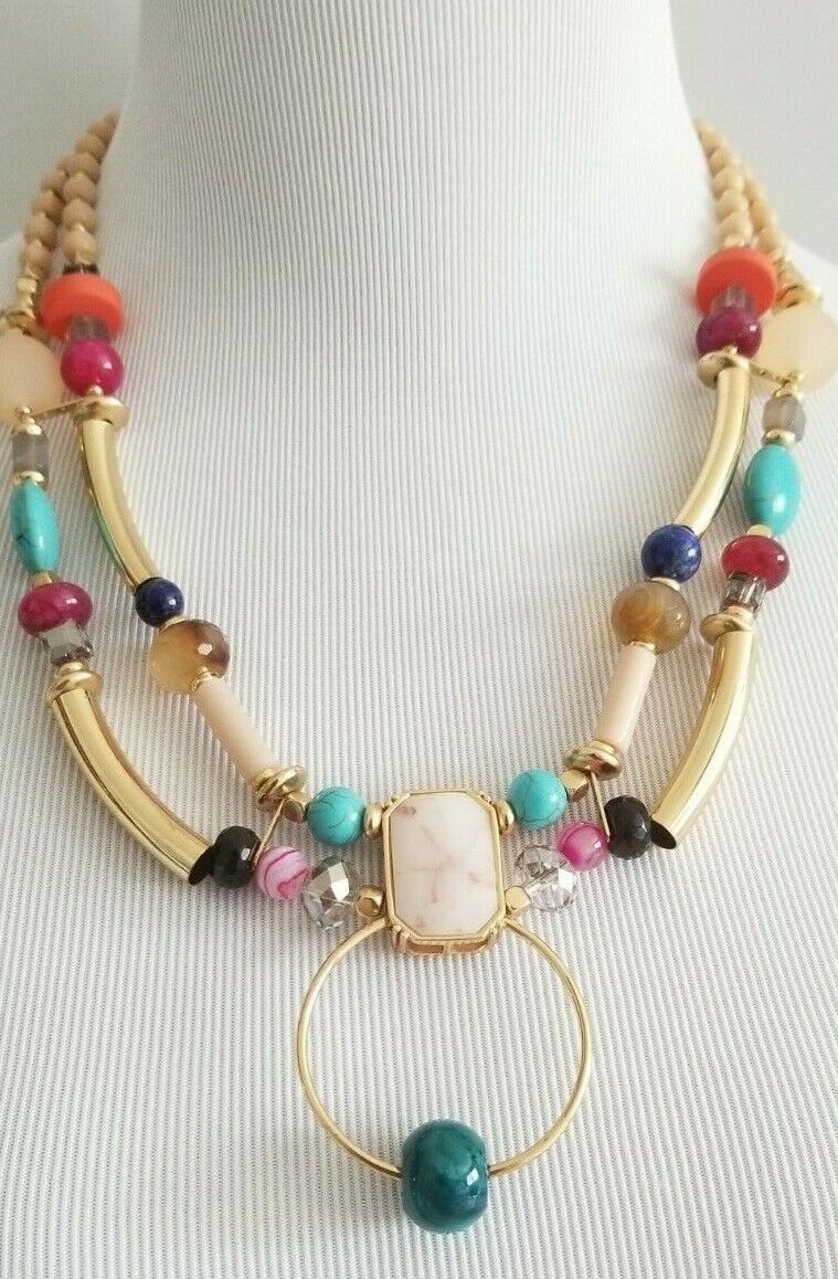 CHICO'S MULTI-COLORED BEADED STATEMENT NECKLACE