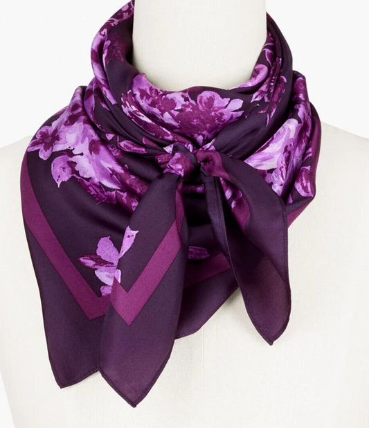 TALBOTS FLORAL SILK SQUARE SCARF