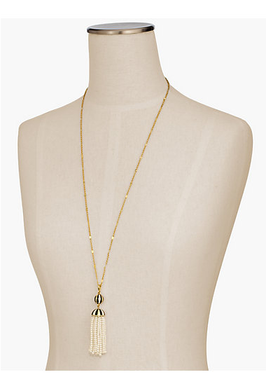 TALBOTS Stripes & Dots Tassel Pendant
